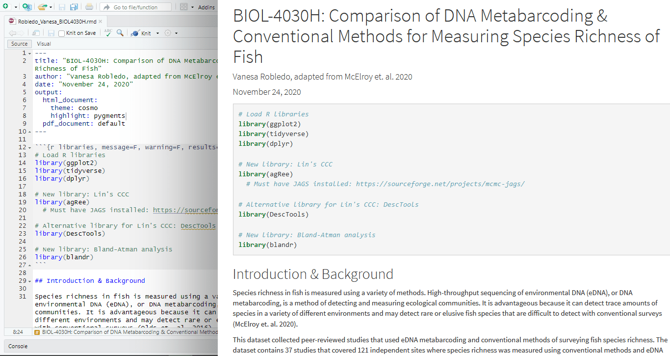 Comparison of Environmental DNA Metabarociding and Conventional Methods for Measuring Species RIchness of Fish